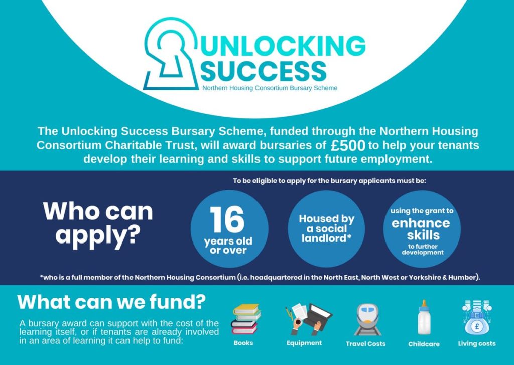 A new bursary scheme will offer awards of £500 to tenants to support learning opportunities