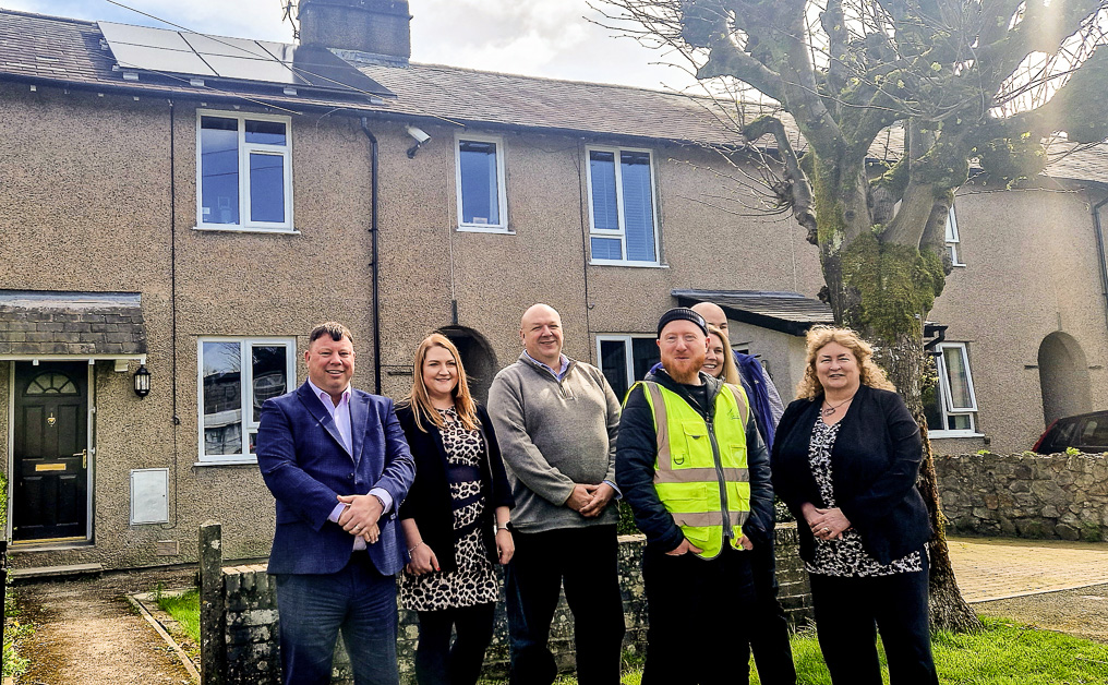Pictured left to right: Dyson Energy Services - Michael Morrall (Director of Operations), Victoria Waring (Project Manager) alongside South Lakes Housing - Richard Hayes (Director of Homes), Alan Bryson (Asset Manager), Emma Perie (Senior Asset Manager), Gareth Field (Sustainability Manager), Cath Purdy, Chief Executive