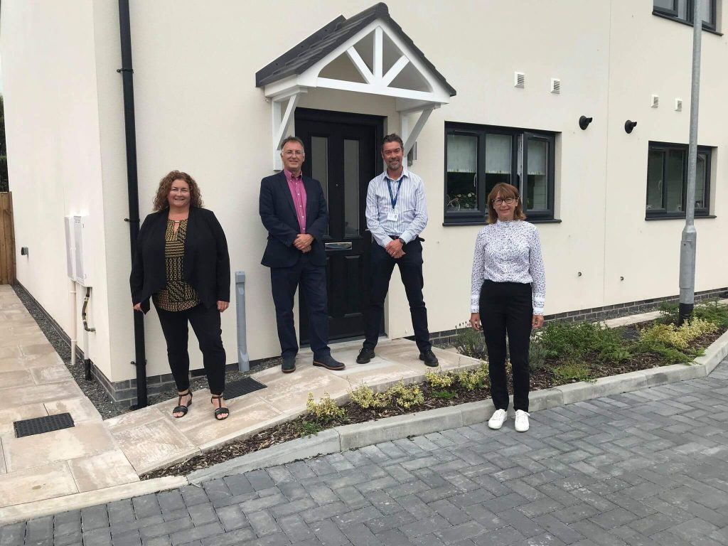 South Lakes Housing Chief Executive welcomes council leader and housing portfolio holder to visit new affordable homes at Parkside Road, Kendal.