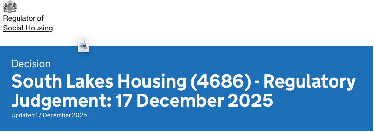 South Lakes Housing Regulatory Judgement 17th December 2025