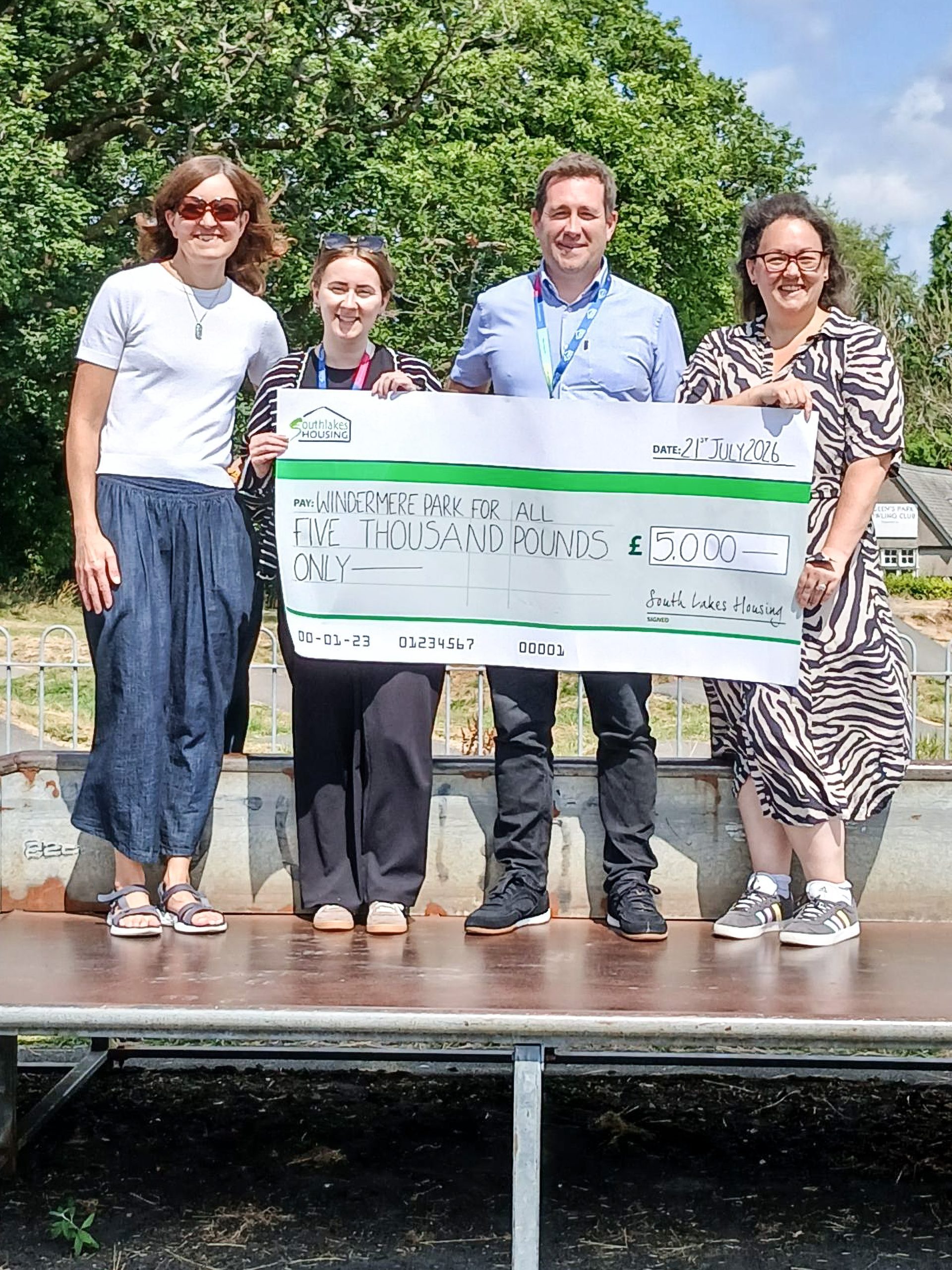Windermere Park For All receiving £5000 funding from South Lakes Housing